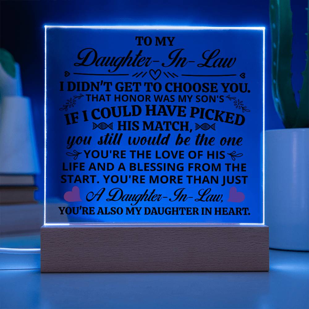 To My Daughter-in-Law Honor – Acrylic Square - Marlofy.com