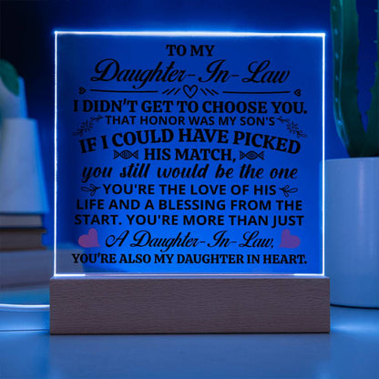 To My Daughter-in-Law Honor – Acrylic Square - Marlofy.com