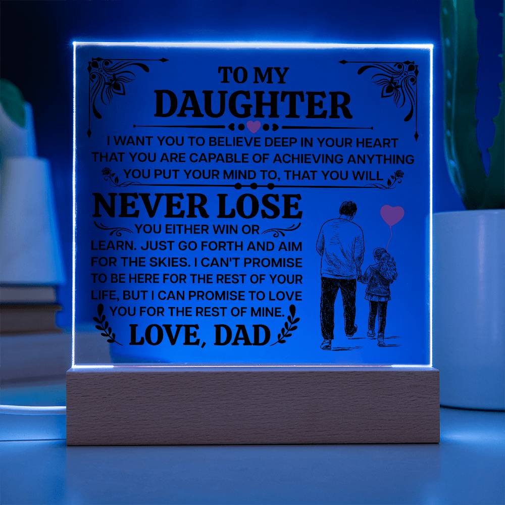 To My Daughter Promise – Acrylic Square - Marlofy.com