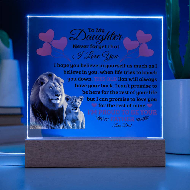 To My Daughter Old Lion – Acrylic Square - Marlofy.com