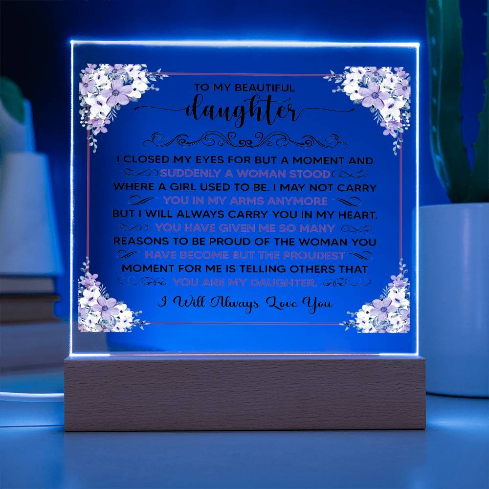 To My Beautiful Daughter – Acrylic Square - Marlofy.com