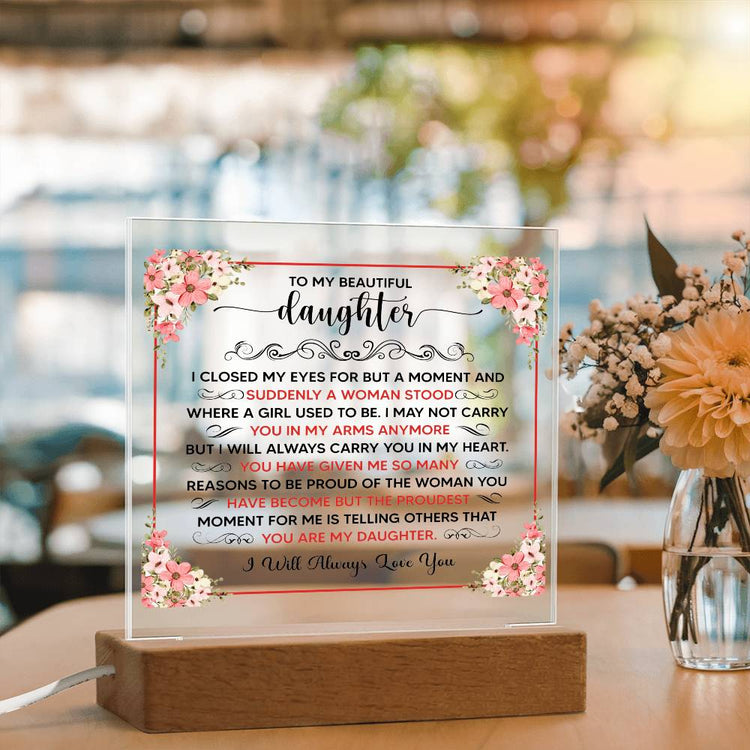 To My Beautiful Daughter – Acrylic Square - Marlofy.com