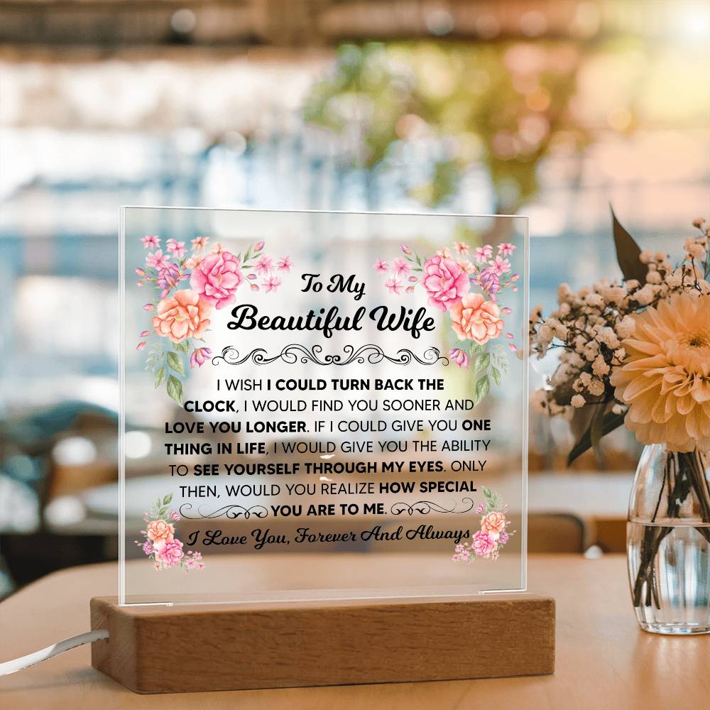 To My Beautiful Wife – Acrylic Square - Marlofy.com