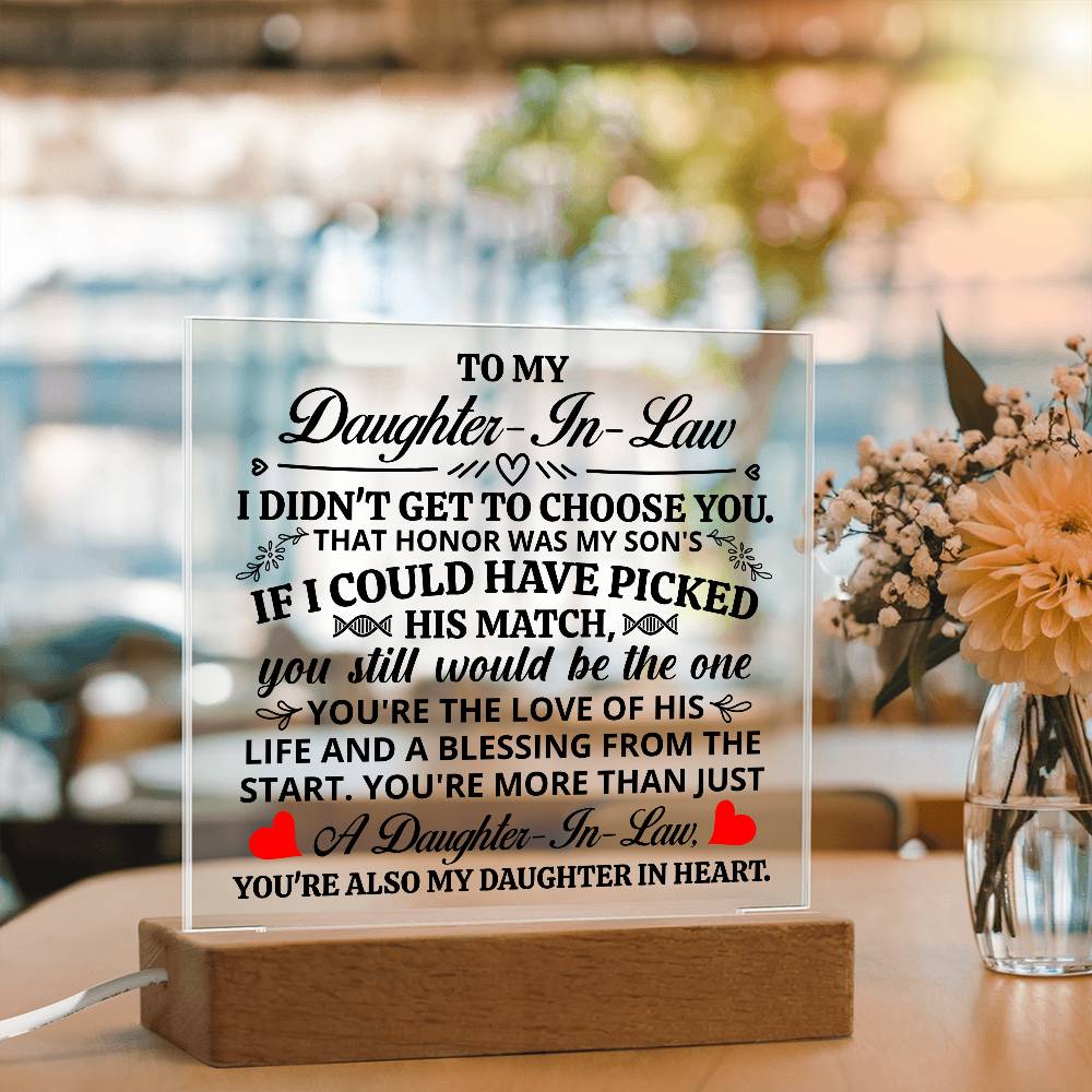 To My Daughter-in-Law Honor – Acrylic Square - Marlofy.com