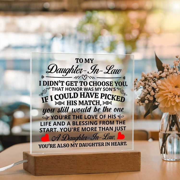 To My Daughter-in-Law Honor – Acrylic Square - Marlofy.com