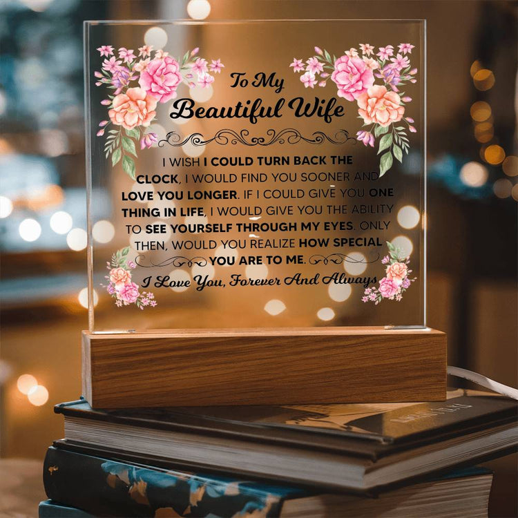 To My Beautiful Wife – Acrylic Square - Marlofy.com