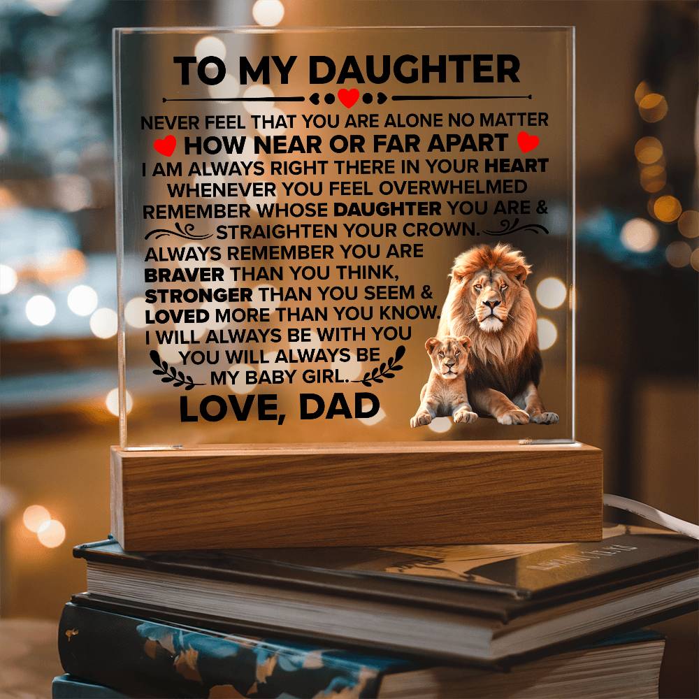 To My Daughter Braver – Acrylic Square - Marlofy.com