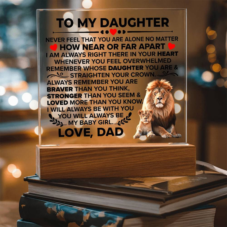 To My Daughter Braver – Acrylic Square - Marlofy.com