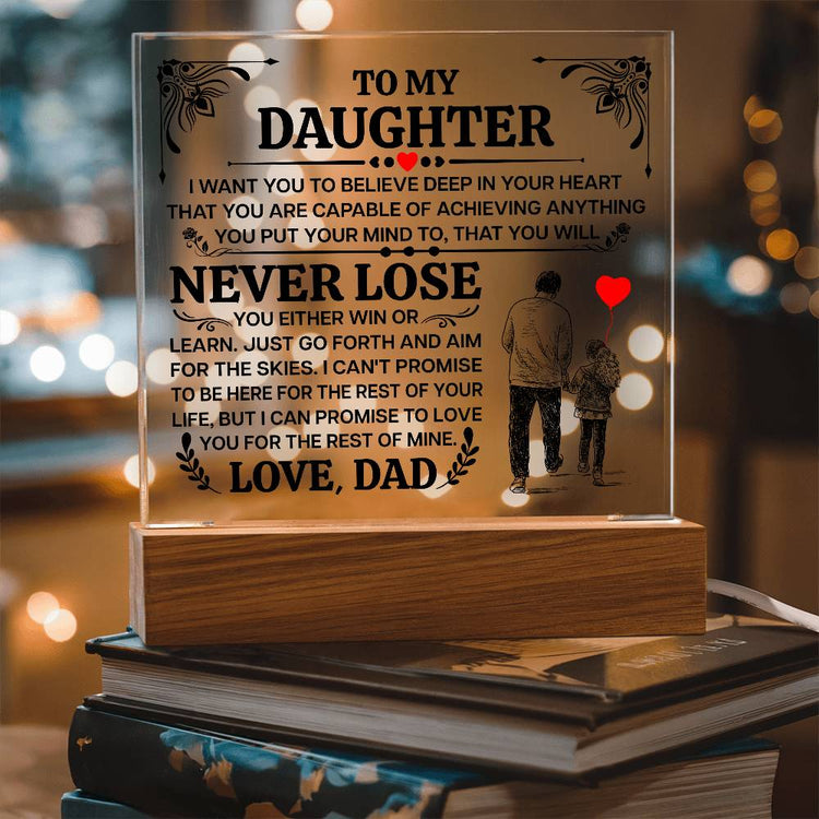 To My Daughter Promise – Acrylic Square - Marlofy.com