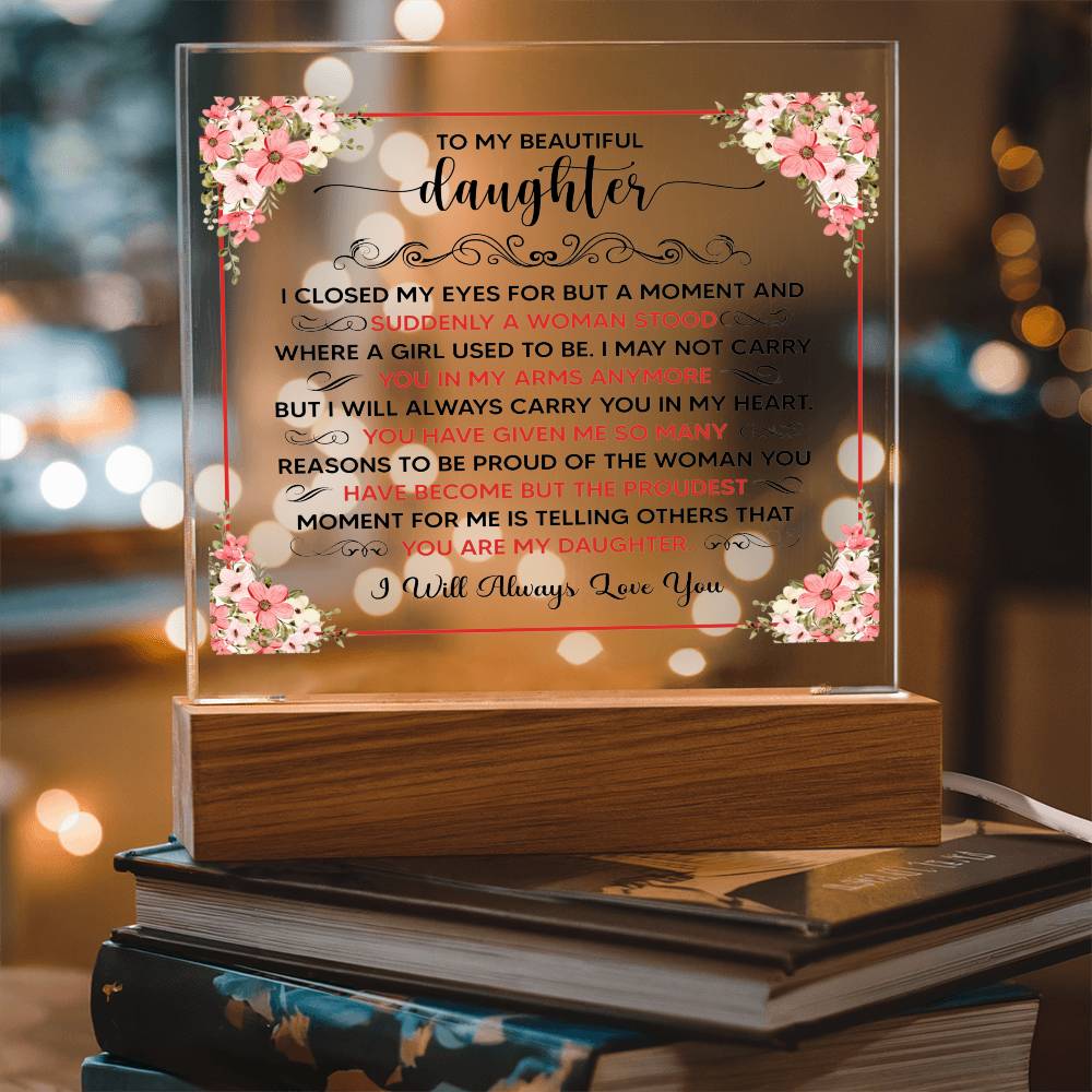 To My Beautiful Daughter – Acrylic Square - Marlofy.com
