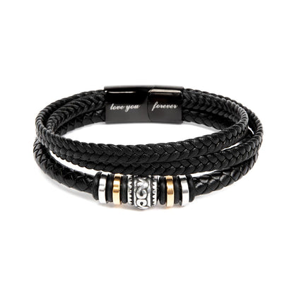 To My Son - Mens Leather Bracelet - Marlofy.com