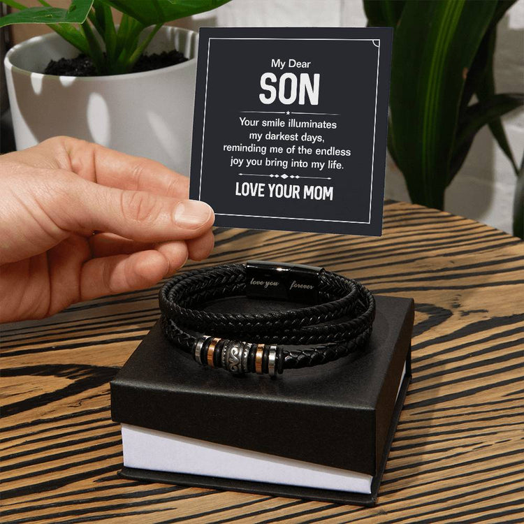 Your Smile - Mens Leather Bracelet - Marlofy.com