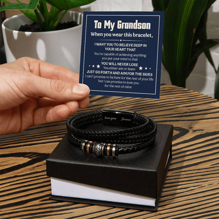 Love You Forever Will Never Lose (To My Grandson) – Bracelet - Marlofy.com