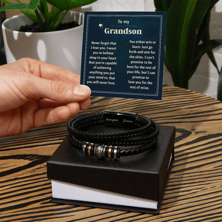 Last Forever Love You Forever (To My Grandson) – Bracelet - Marlofy.com