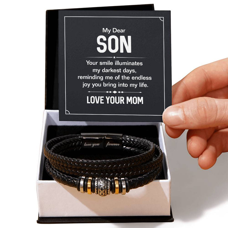 Your Smile - Mens Leather Bracelet - Marlofy.com