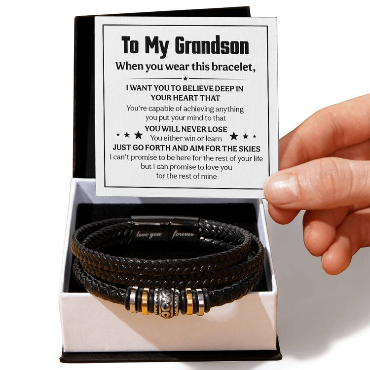 Love You Forever Believe Deep (To My Grandson) – Bracelet - Marlofy.com
