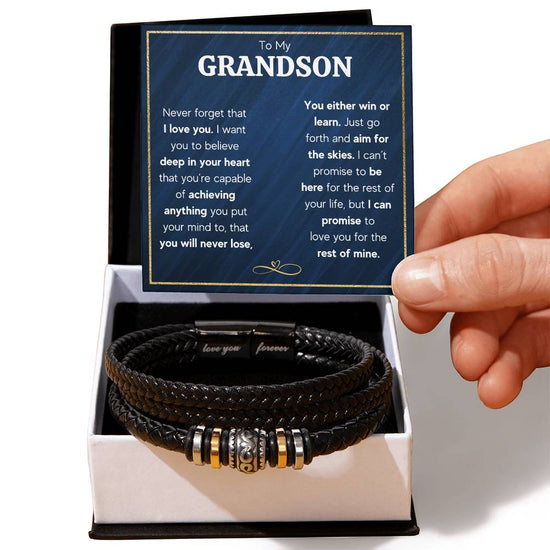 Never Forget Love You Forever (To My Grandson) – Bracelet - Marlofy.com