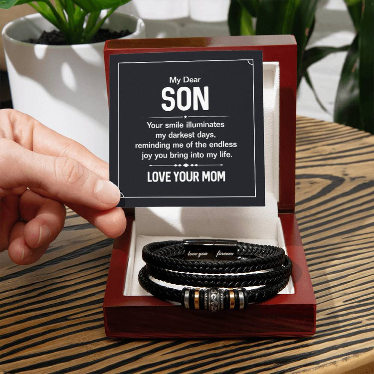 Your Smile - Mens Leather Bracelet - Marlofy.com