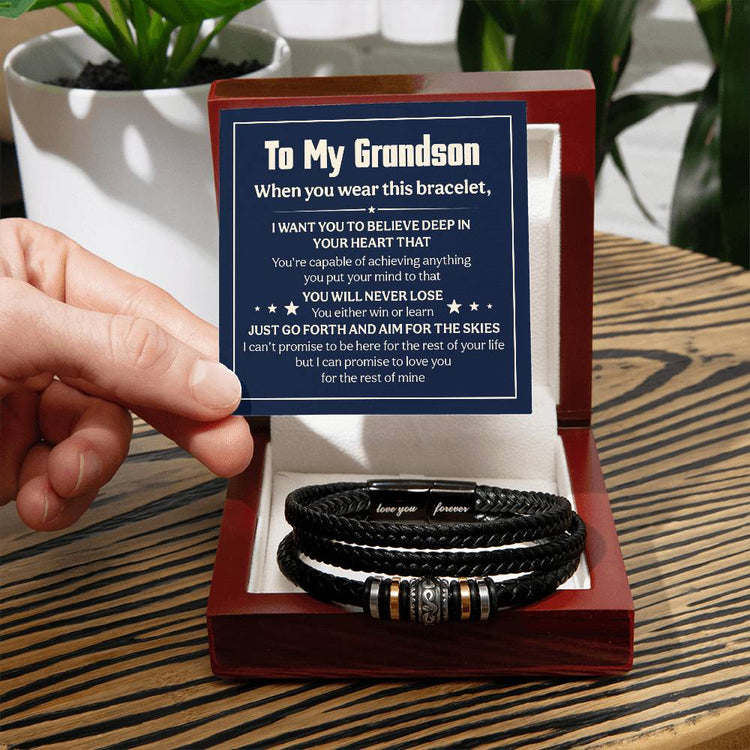 Love You Forever Will Never Lose (To My Grandson) – Bracelet - Marlofy.com