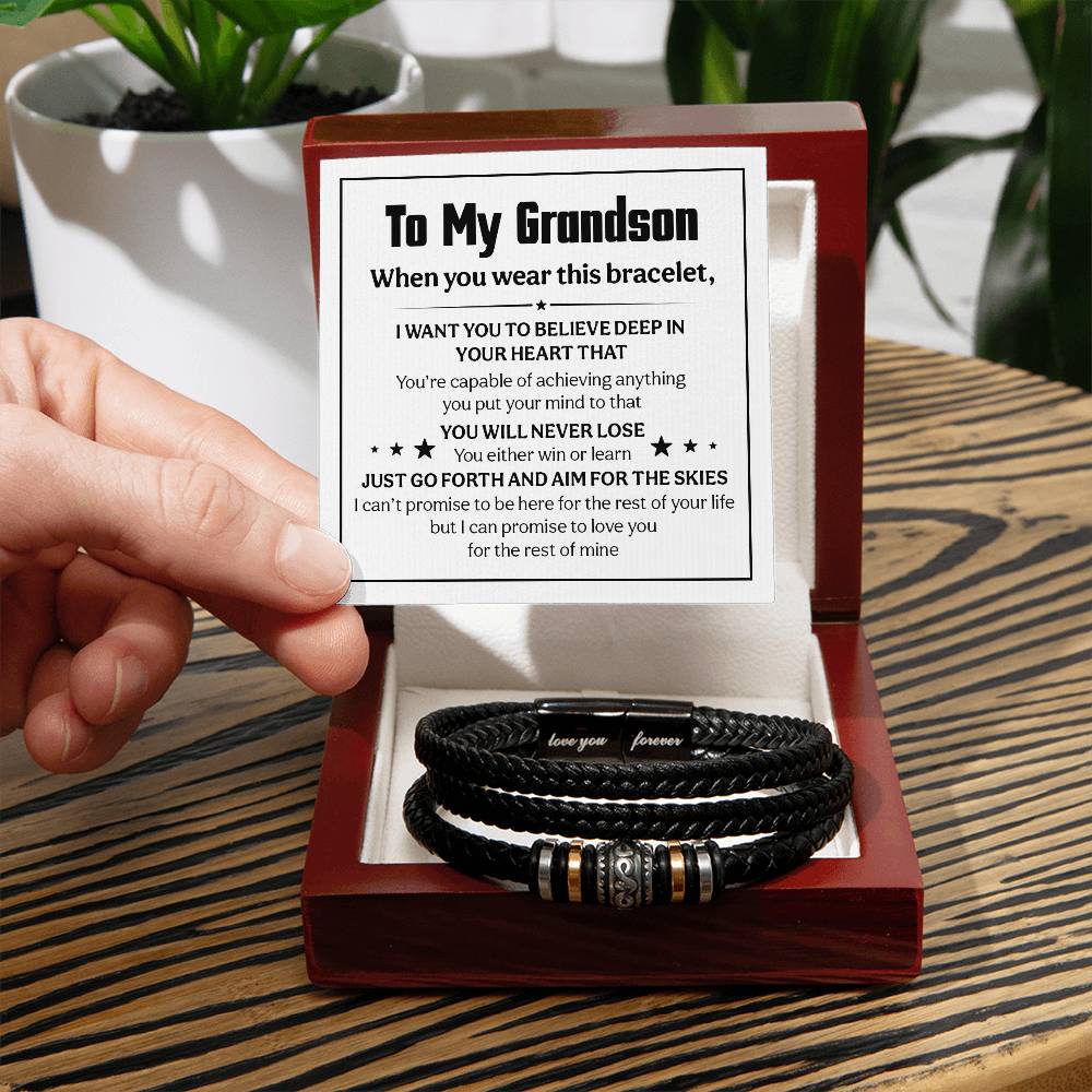 Love You Forever Believe Deep (To My Grandson) – Bracelet - Marlofy.com