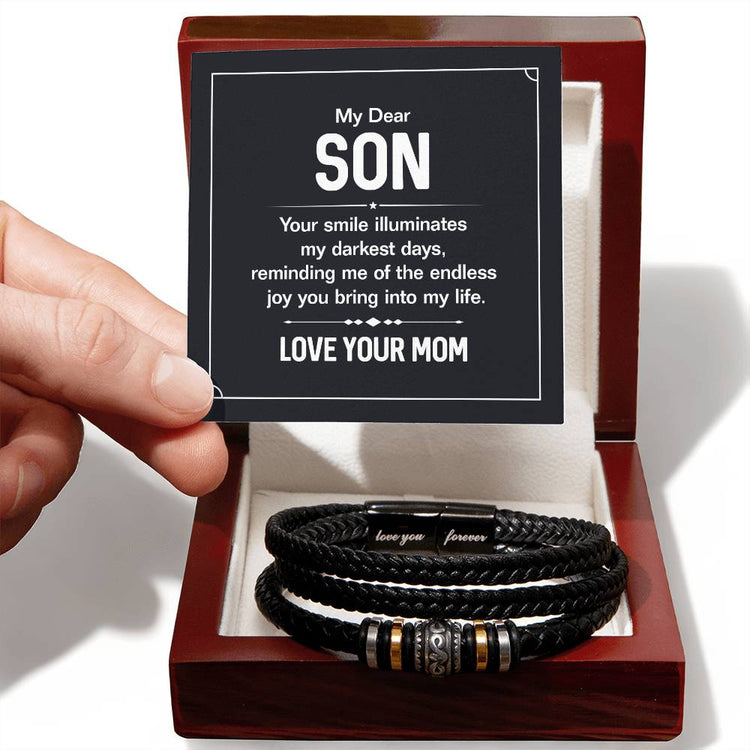 Your Smile - Mens Leather Bracelet - Marlofy.com