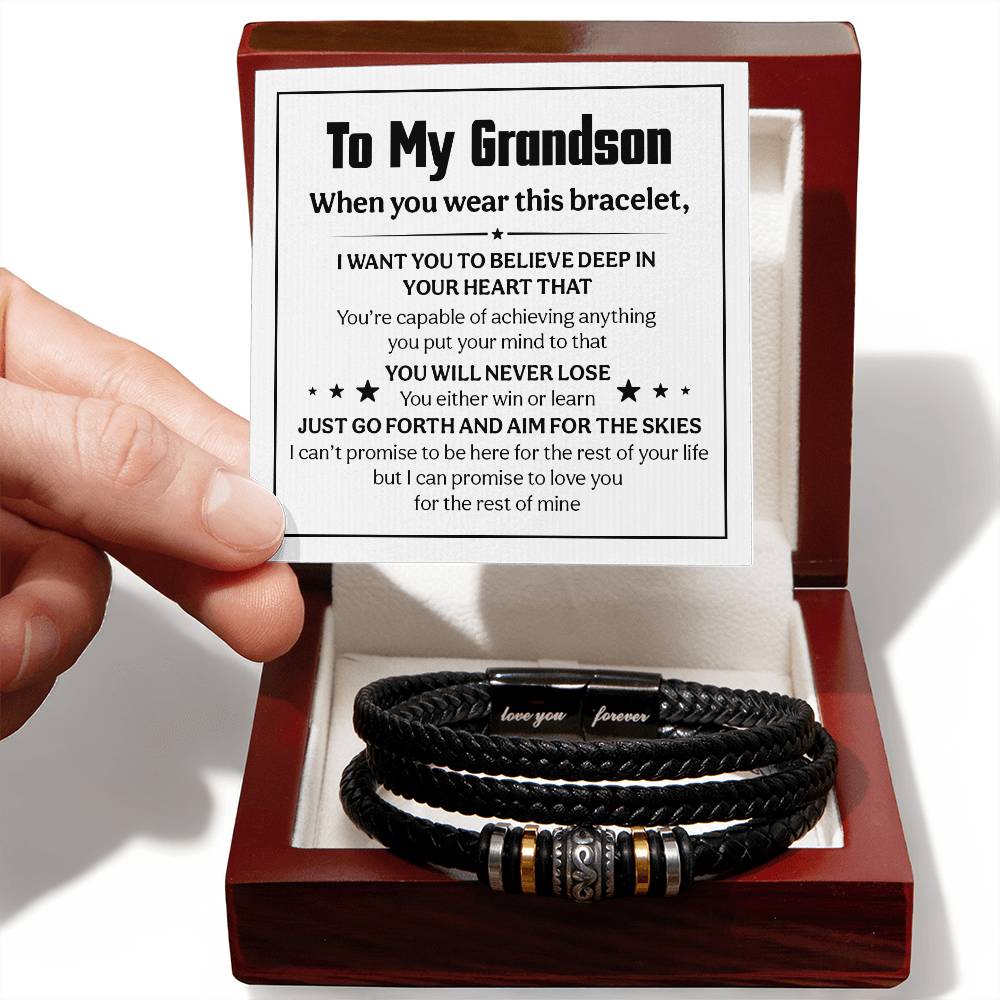 Love You Forever Believe Deep (To My Grandson) – Bracelet - Marlofy.com