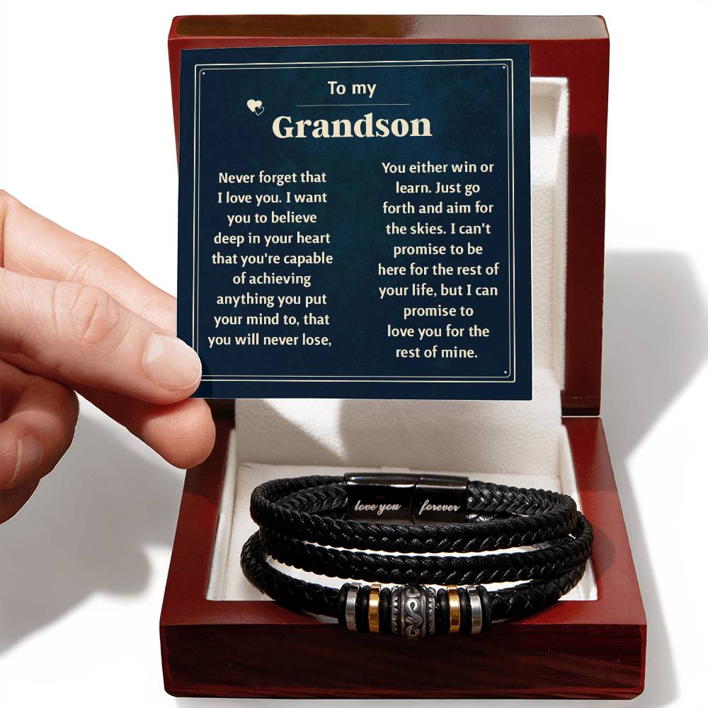 Last Forever Love You Forever (To My Grandson) – Bracelet - Marlofy.com