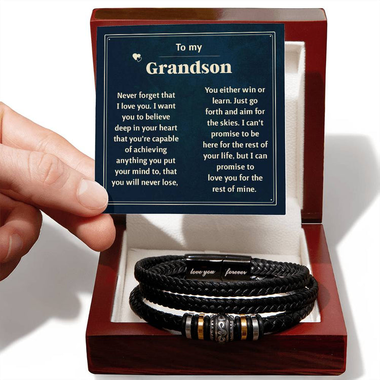 Last Forever Love You Forever (To My Grandson) – Bracelet - Marlofy.com