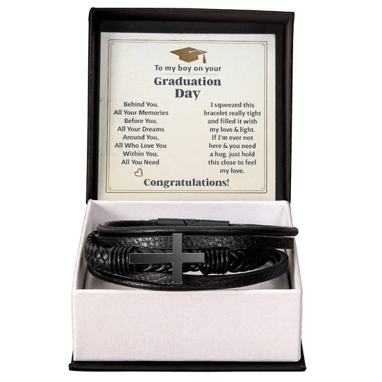 To My Boy Graduation Memories (Love You Forever) – Cross Bracelet - Marlofy.com