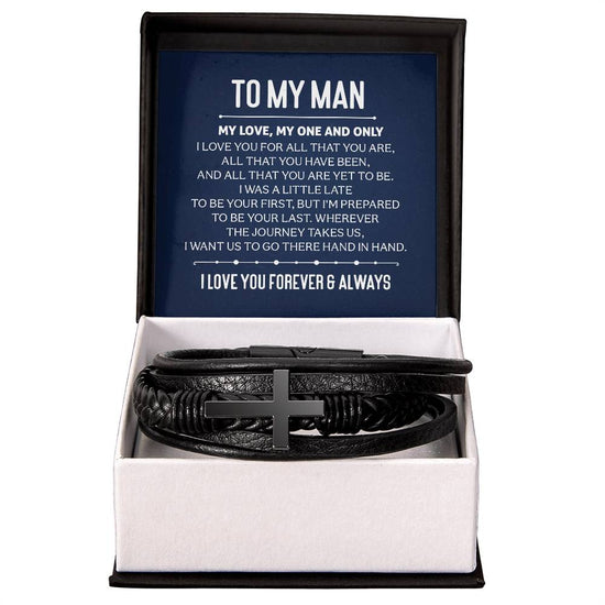 My One and Only - Leather Cross Bracelet - Marlofy.com