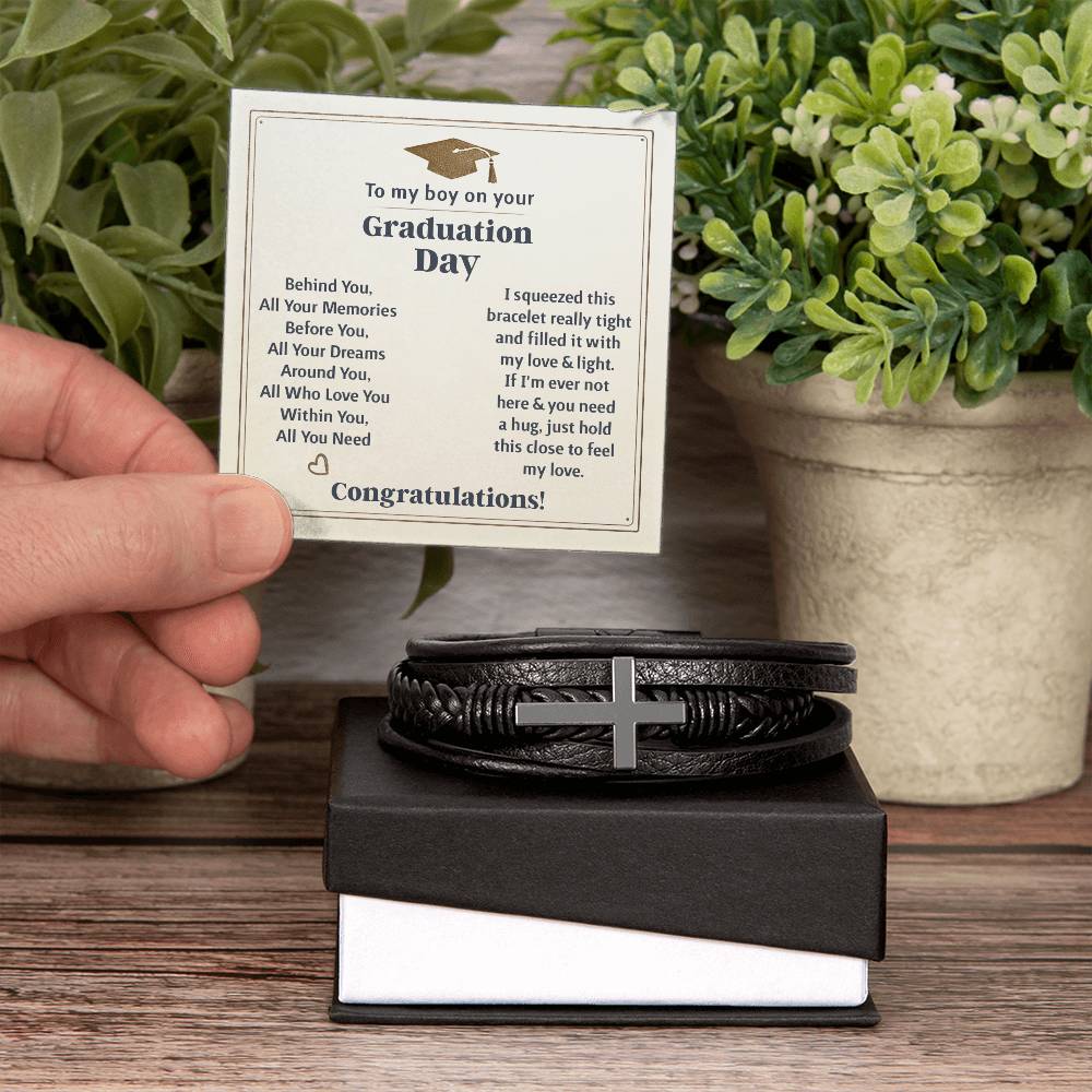To My Boy Graduation Memories (Love You Forever) – Cross Bracelet - Marlofy.com