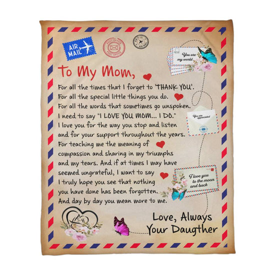 To My Mom Thank You – Coral Fleece Blanket - Marlofy.com