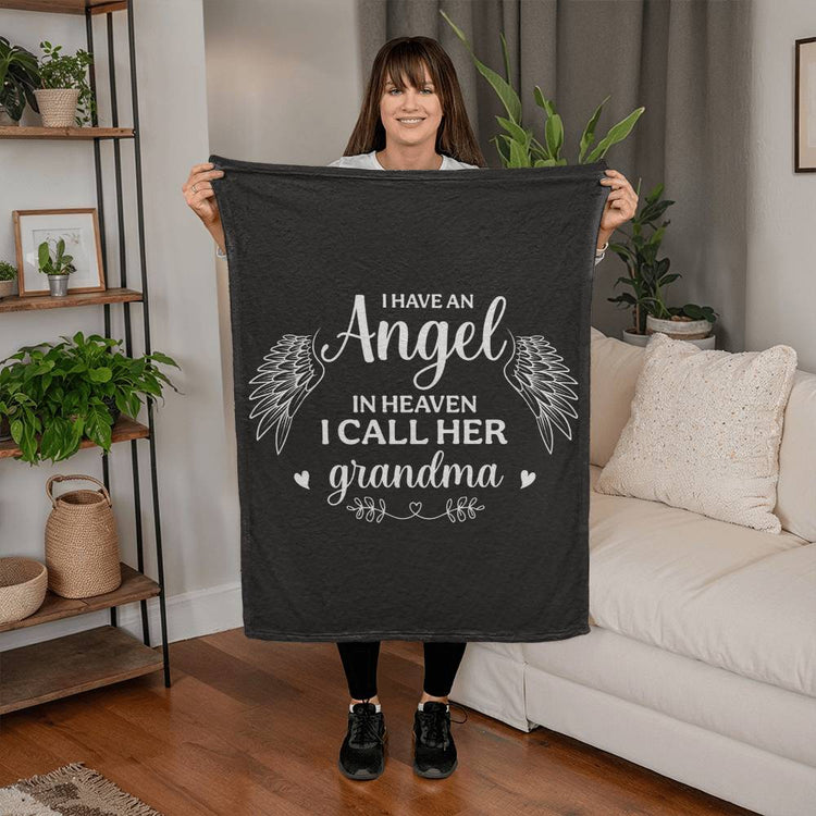 I Have an Angel in Heaven, I Call Her Grandma – Coral Fleece Blanket - Marlofy.com