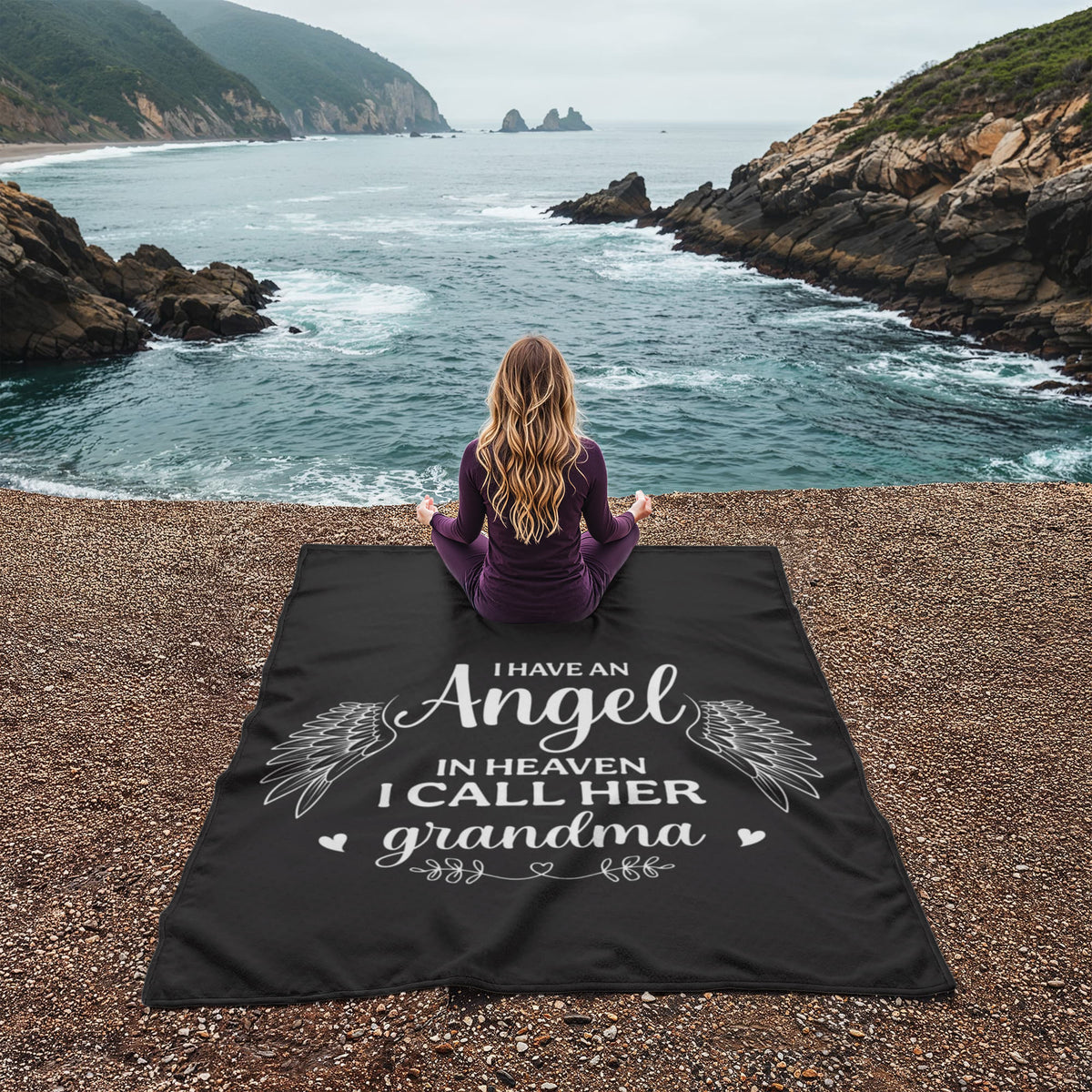 I Have an Angel in Heaven, I Call Her Grandma – Coral Fleece Blanket - Marlofy.com