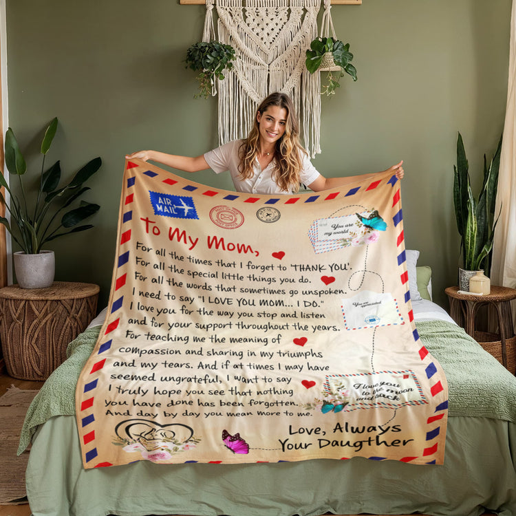 To My Mom Thank You – Coral Fleece Blanket - Marlofy.com