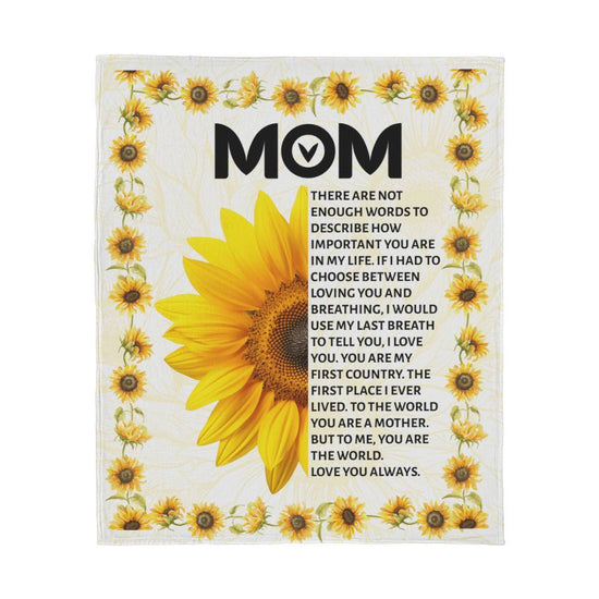 Dear Mom There Are Not Enough Words – Jersey Fleece Blanket - Marlofy.com