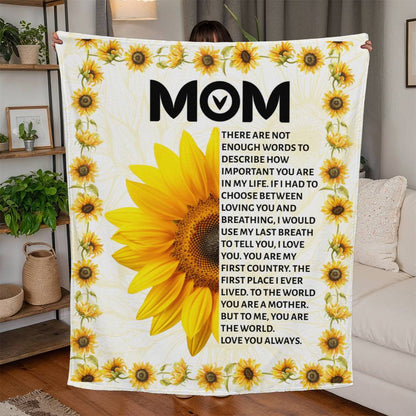 Dear Mom There Are Not Enough Words – Jersey Fleece Blanket - Marlofy.com