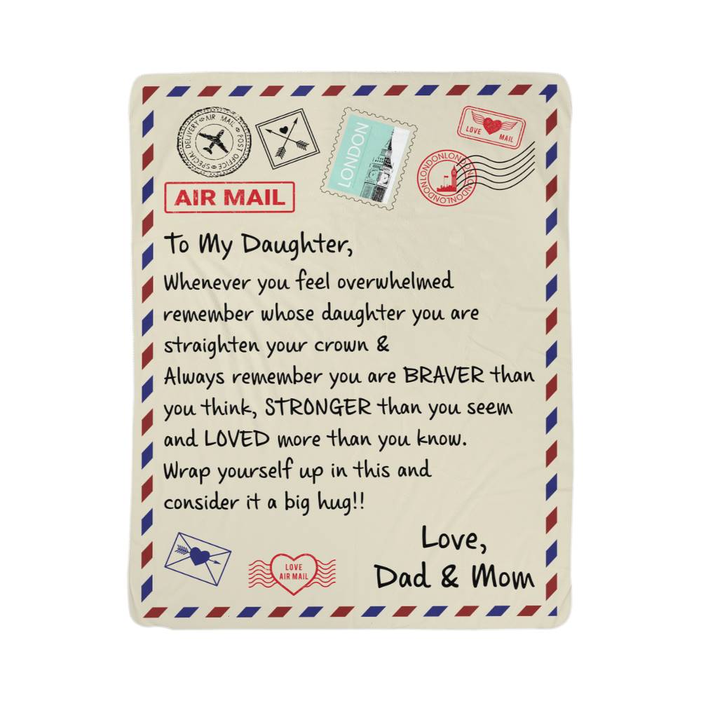 To My Daughter Loved (From Dad & Mom) – Sherpa Fleece Blanket - Marlofy.com