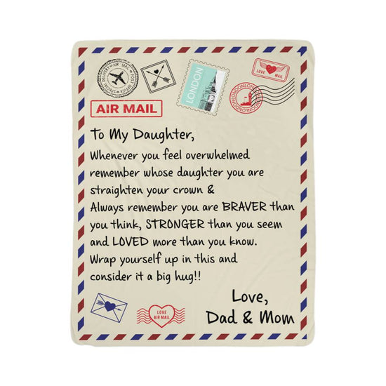 To My Daughter Loved (From Dad & Mom) – Sherpa Fleece Blanket - Marlofy.com