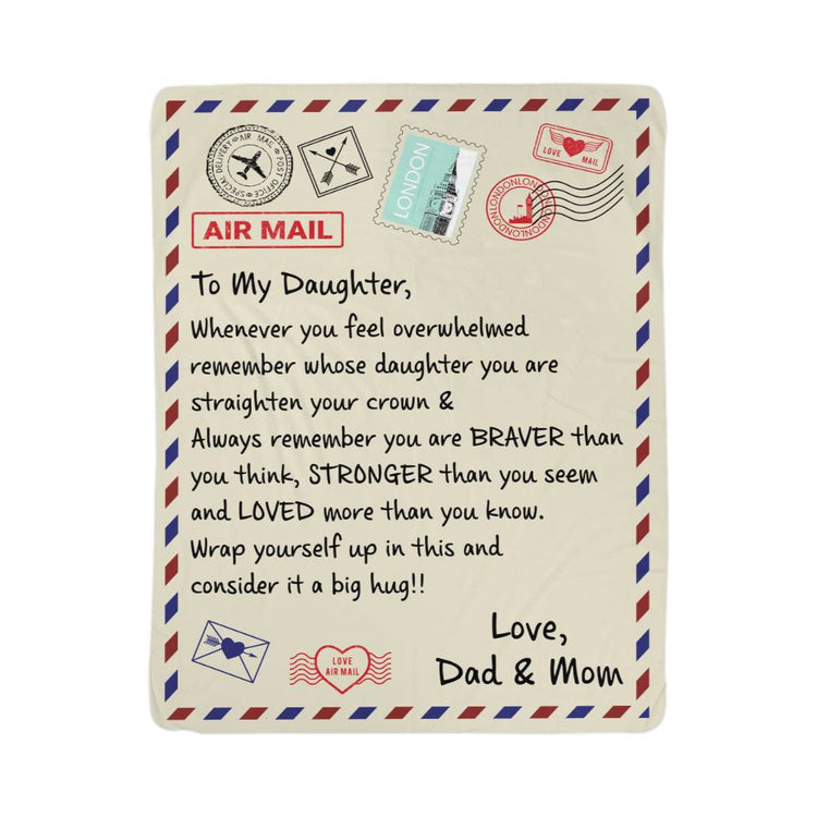 To My Daughter Loved (From Dad & Mom) – Sherpa Fleece Blanket - Marlofy.com