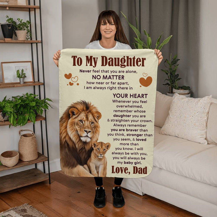 To My Daughter Never Feel Alone – Sherpa Fleece Blanket - Marlofy.com
