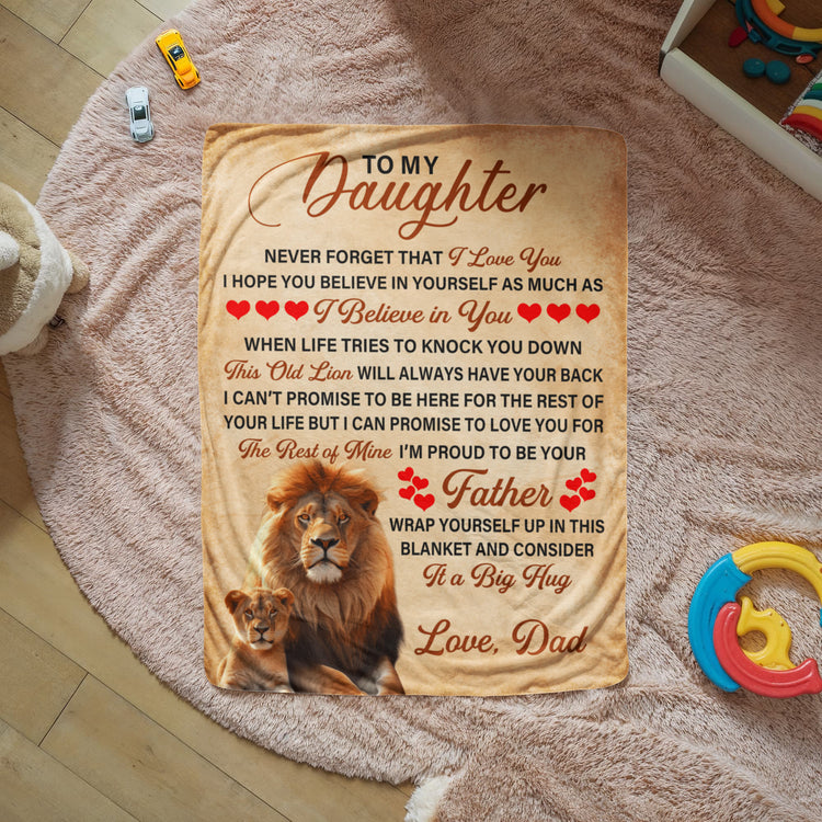 To My Daughter This Old Lion – Sherpa Fleece Blanket - Marlofy.com