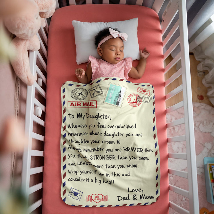 To My Daughter Loved (From Dad & Mom) – Sherpa Fleece Blanket - Marlofy.com