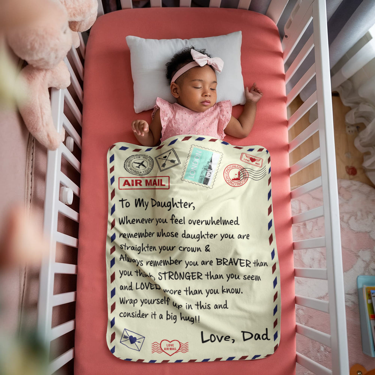 To My Daughter Braver (From Dad) – Sherpa Fleece Blanket - Marlofy.com