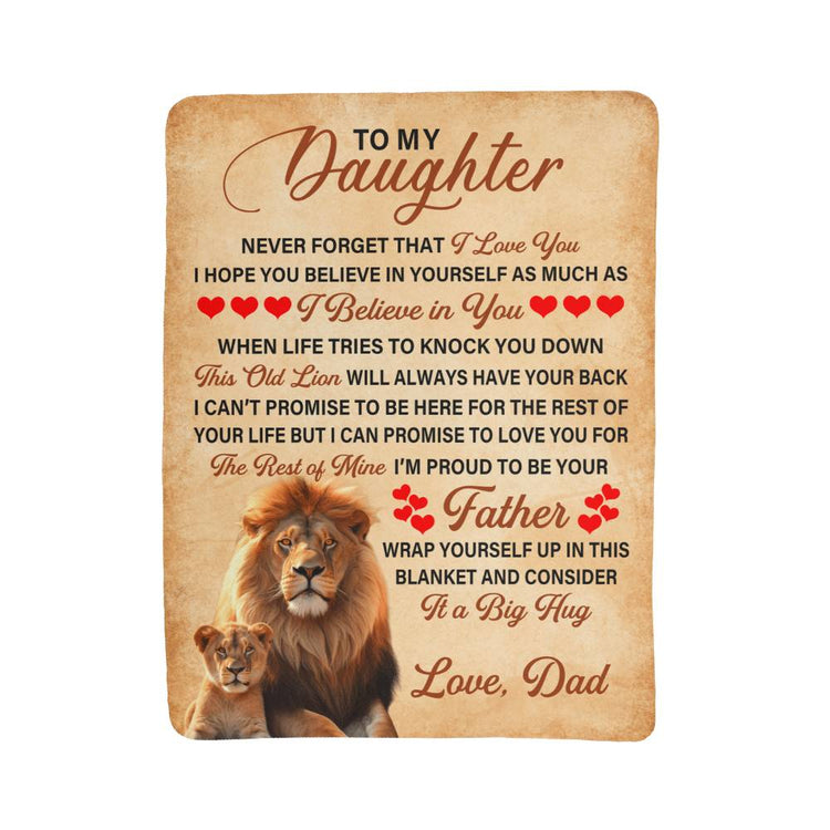 To My Daughter This Old Lion – Sherpa Fleece Blanket - Marlofy.com