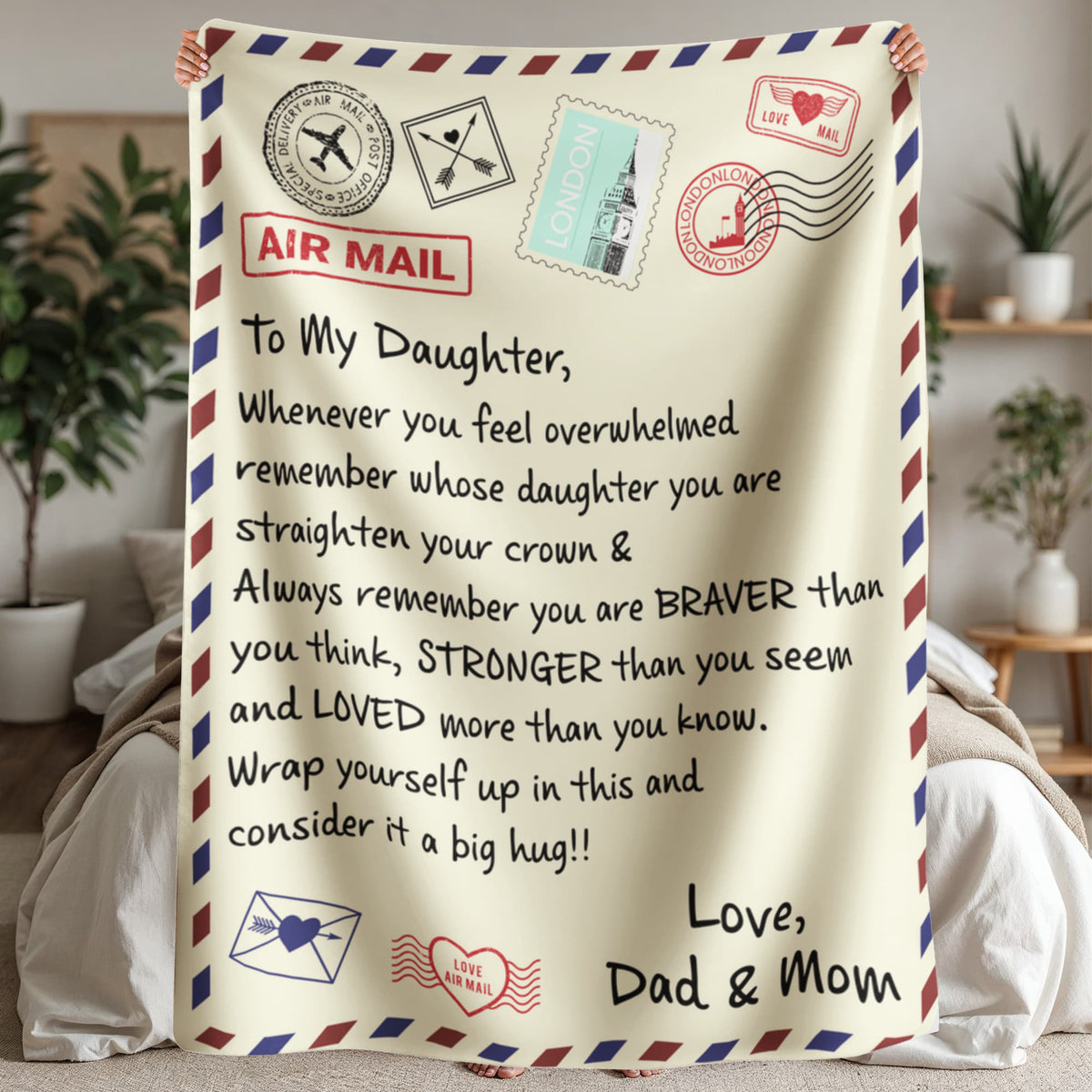 To My Daughter Loved (From Dad & Mom) – Sherpa Fleece Blanket - Marlofy.com