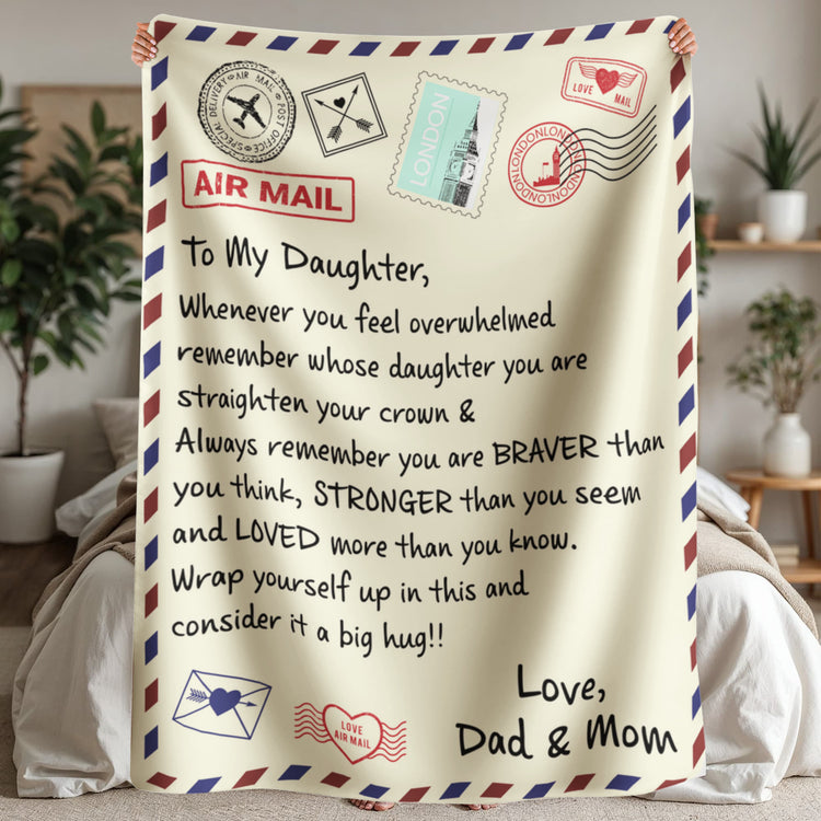 To My Daughter Loved (From Dad & Mom) – Sherpa Fleece Blanket - Marlofy.com