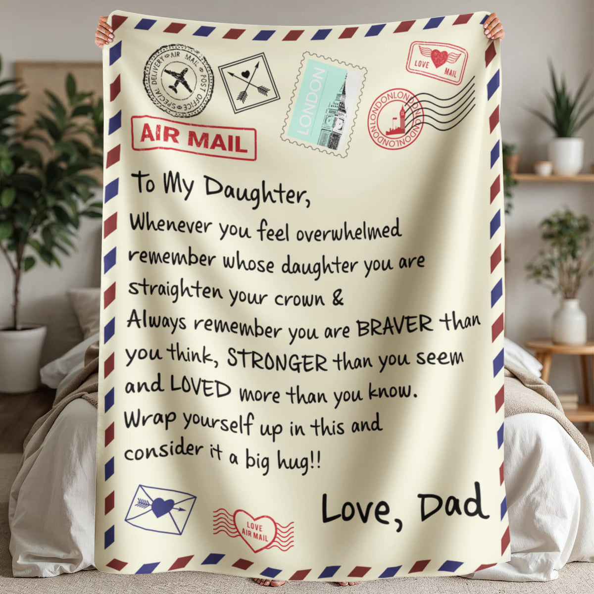 To My Daughter Braver (From Dad) – Sherpa Fleece Blanket - Marlofy.com