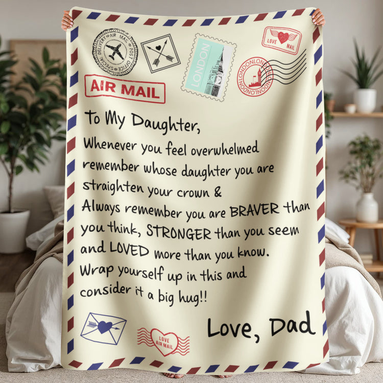 To My Daughter Braver (From Dad) – Sherpa Fleece Blanket - Marlofy.com