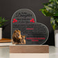 To My Daughter Old Lion – Acrylic Heart Plaque - Marlofy.com